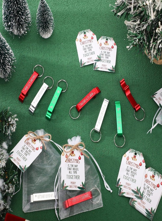 تونديامو مجموعة تونديمو المكونة من 24 مجموعة هدايا لحفلات عيد الميلاد للبالغين، تتضمن فتاحة زجاجات وسلاسل مفاتيح مع بطاقات "عيد ميلاد سعيد"، وحقائب هدايا لمستلزمات عيد الميلاد وتذكارات الضيوف (أنماط متنوعة). - Image 4