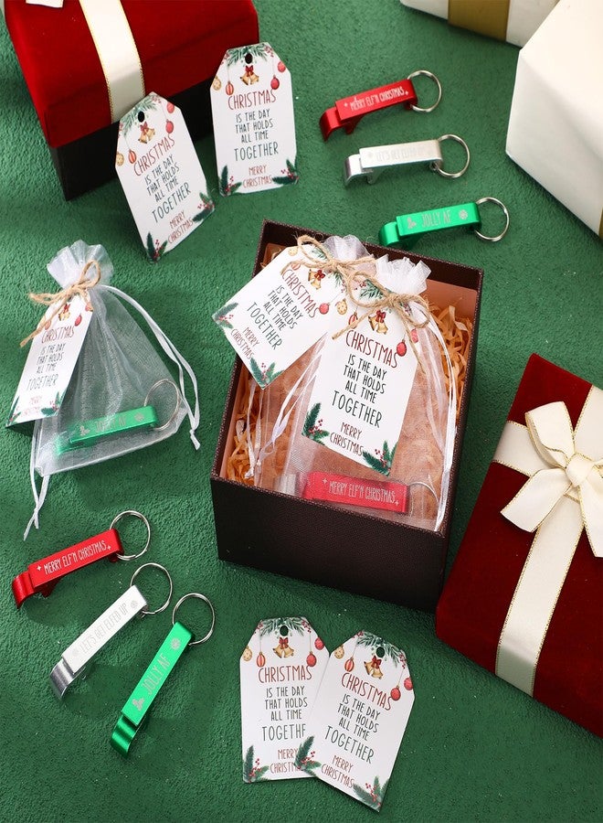 تونديامو مجموعة تونديمو المكونة من 24 مجموعة هدايا لحفلات عيد الميلاد للبالغين، تتضمن فتاحة زجاجات وسلاسل مفاتيح مع بطاقات "عيد ميلاد سعيد"، وحقائب هدايا لمستلزمات عيد الميلاد وتذكارات الضيوف (أنماط متنوعة). - Image 5