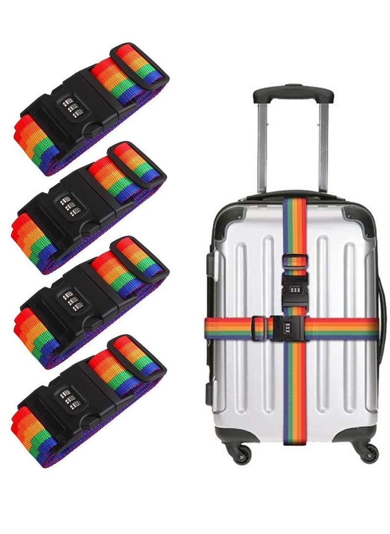 HomarKet - 4-Piece Luggage Strap Belt With Digits Combination Lock Multicolour - Image 1