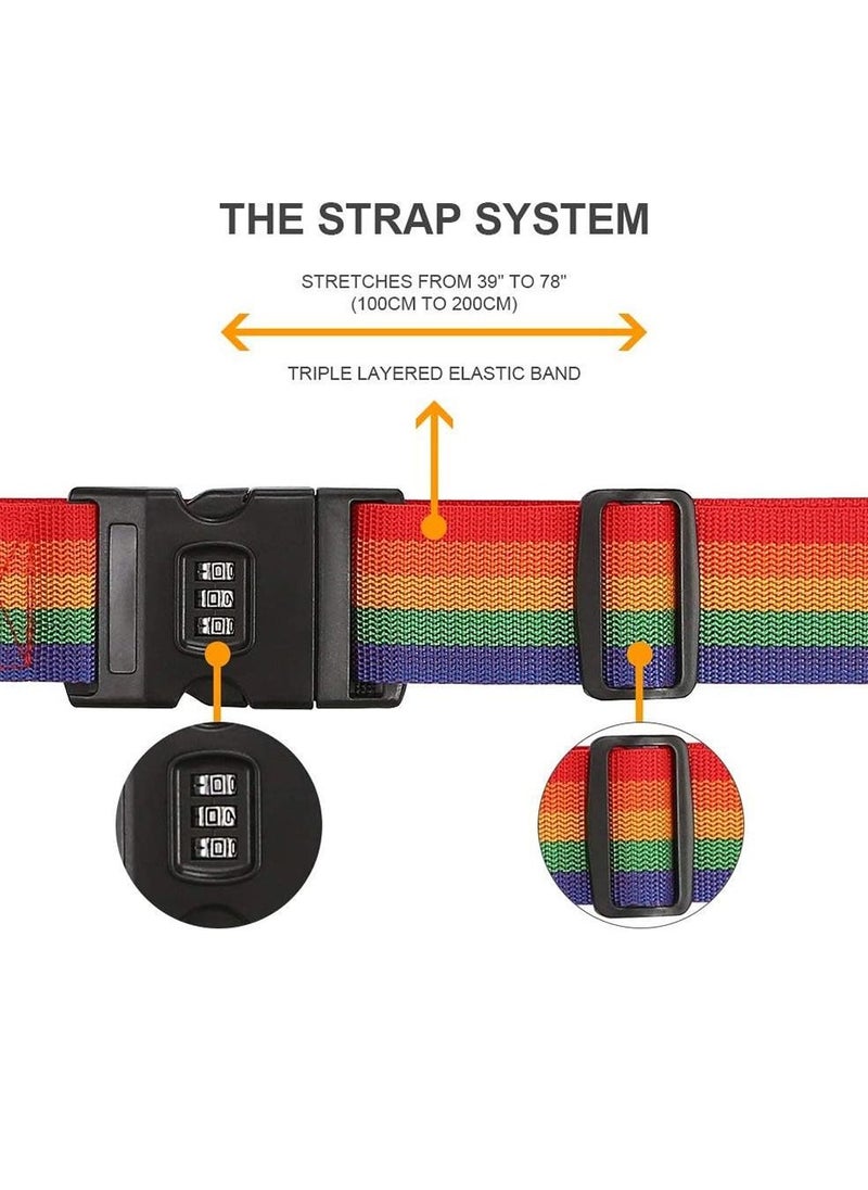 HomarKet - 4-Piece Luggage Strap Belt With Digits Combination Lock Multicolour - Image 1