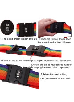 HomarKet 4-Piece Luggage Strap Belt With Digits Combination Lock Multicolour  - Image 3