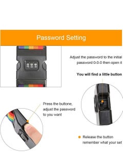 HomarKet 4-Piece Luggage Strap Belt With Digits Combination Lock Multicolour  - Image 4