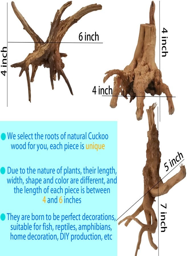 Vmiapxo 8 Pieces Natural Driftwood for Aquarium Decor, Assorted Sinkable Spider Wood, Reptile Drift Wood Branches Fish Tank Decorations (4''-6'') - Image 2