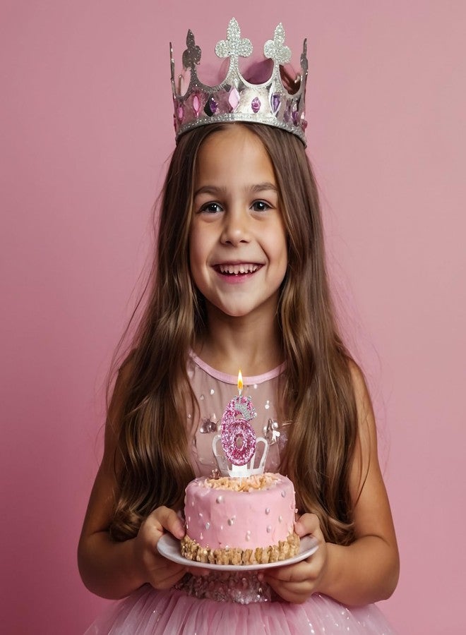 JonesLi 6Th Birthday Number Candles,Pink Crown Birthday Candles for Cake Pink Candles,Super Cute Sparkling Crown Candle, for Birthday Party Decorations - Image 5