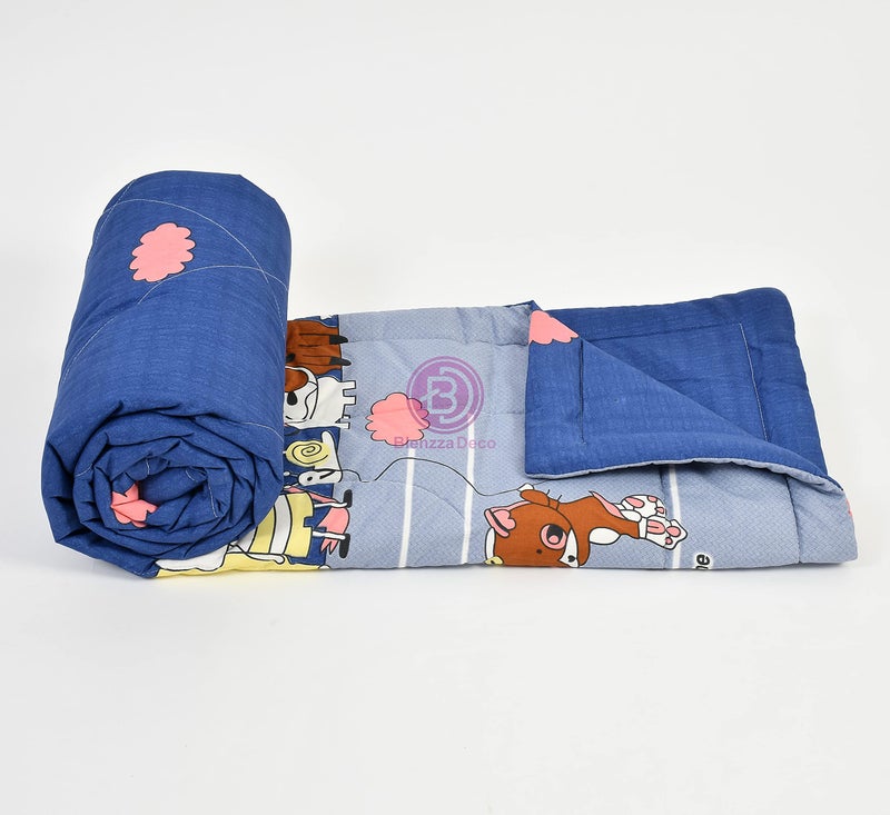 KitchDeco Kitch Deco™ Glace Cotton Single Bed Reversible Babies & Kids Comforter/Dohar/Quilt, 200 GSM (60x90 Inches) (Animal Carnival) - Image 4