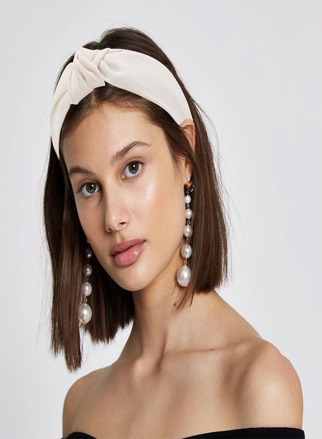 AHONEY 5 Pack Knotted Headbands for Women Trendy Fashion Thick Headbands Top Knot Non Slip Cute Hair Accessories Multi-style Headband Pack Diademas Para Mujer (Neutral) - Image 5