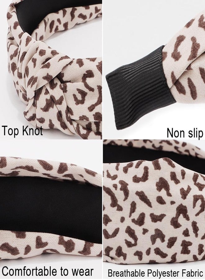 AHONEY 5 Pack Knotted Headbands for Women Trendy Fashion Thick Headbands Top Knot Non Slip Cute Hair Accessories Multi-style Headband Pack Diademas Para Mujer (Neutral) - Image 4