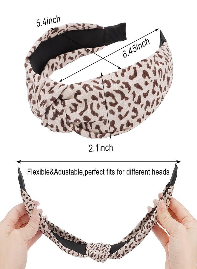 AHONEY 5 Pack Knotted Headbands for Women Trendy Fashion Thick Headbands Top Knot Non Slip Cute Hair Accessories Multi-style Headband Pack Diademas Para Mujer (Neutral) - Image 3