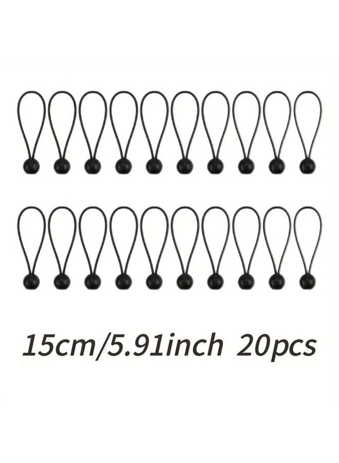 5 91 Inch 20 Pcs Heavy Duty Elastic Bungee Cord with Ball Ends for Outdoor Cargo Binding - Image 1