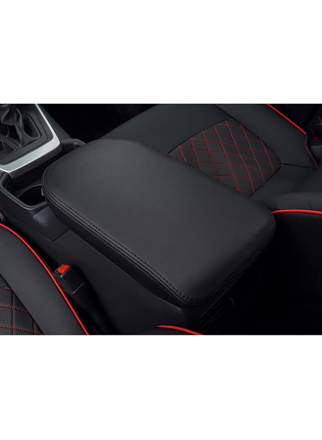 Leather Center Console Armrest Cover for Toyota RAV4 2019-2023, Black - Image 5