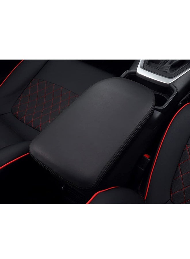Leather Center Console Armrest Cover for Toyota RAV4 2019-2023, Black - Image 4
