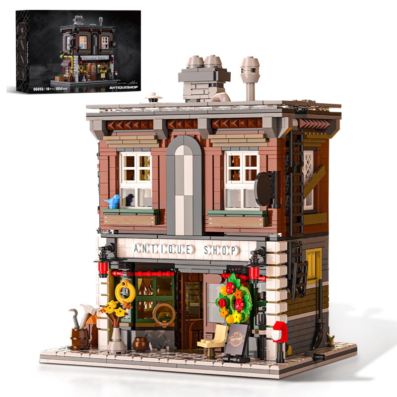 BNG Antique Shop Building Set for Adults, Retro Store Street View Modular Building Block Set with Light, Home Office Decor, Idea Gift for Teens 14+ (1954PCS) - Image 1
