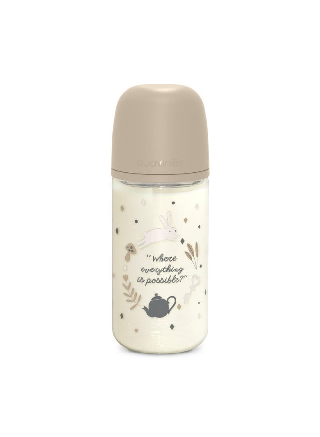 SUAVINEX زجاجة رضاعة للأطفال مع حلمة فسيولوجية بتدفق متوسط، تحاكي تجربة الرضاعة الطبيعية، +3 أشهر 240 مل - بيج - Image 2