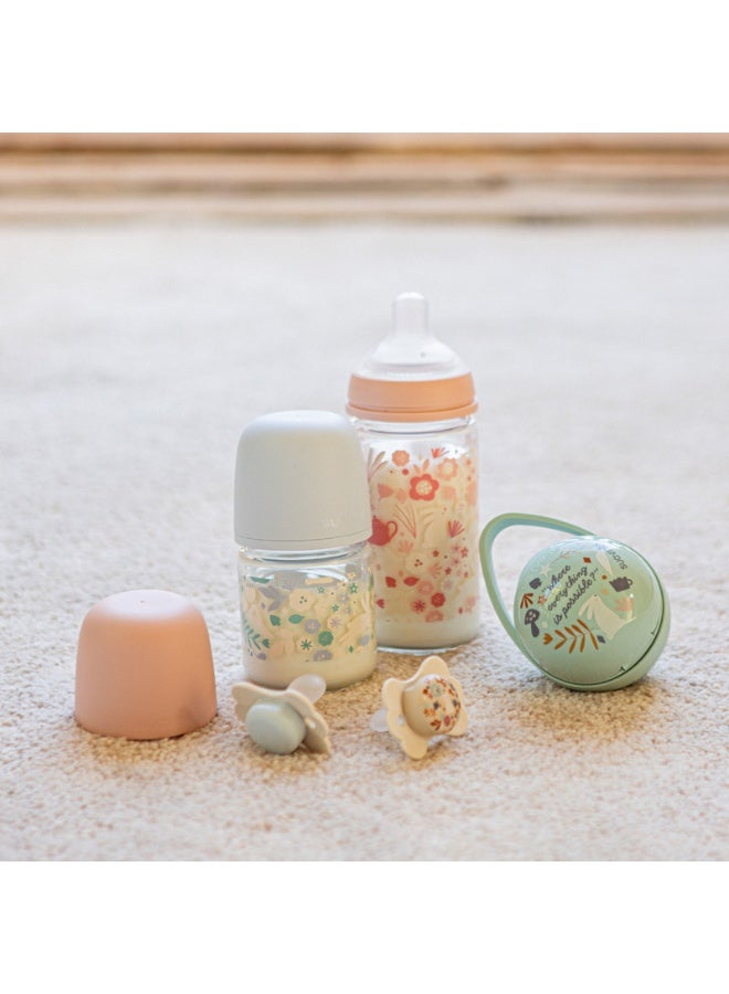 SUAVINEX Glass Baby Feeding Bottle with Medium Flow Physiological