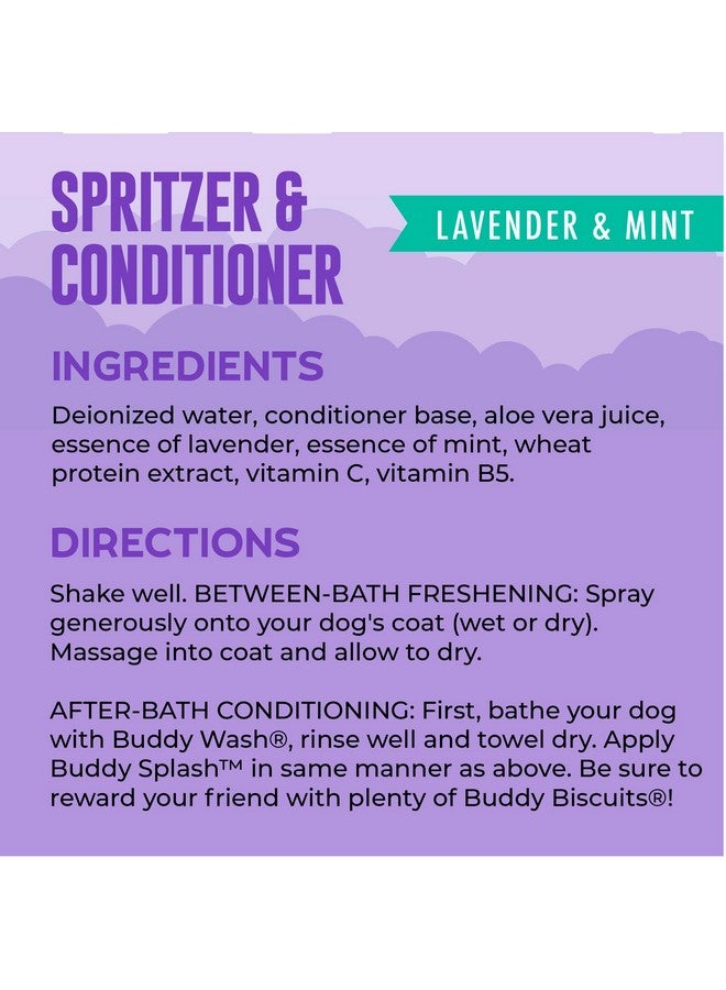 BUDDY BISCUITS Buddy Splash Spritzer & Conditioner for Dog Grooming, Lavender & Mint, 4 Oz. Bottle - Image 4