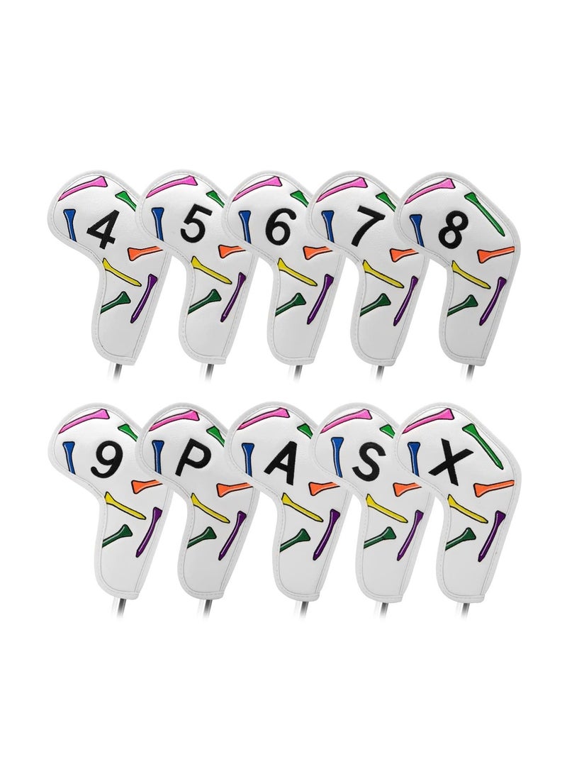 Y&D Golf Iron Covers 10 Pcs Cover for Clubs Head Premium Leather Colorful Tees Club Fits - Image 1