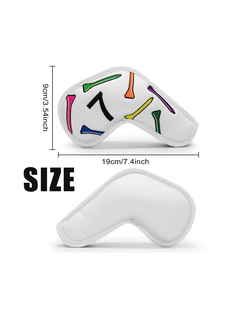 Y&D Golf Iron Covers 10 Pcs Cover for Clubs Head Premium Leather Colorful Tees Club Fits - Image 5