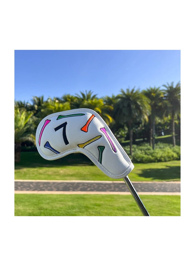 Y&D Golf Iron Covers 10 Pcs Cover for Clubs Head Premium Leather Colorful Tees Club Fits - Image 4
