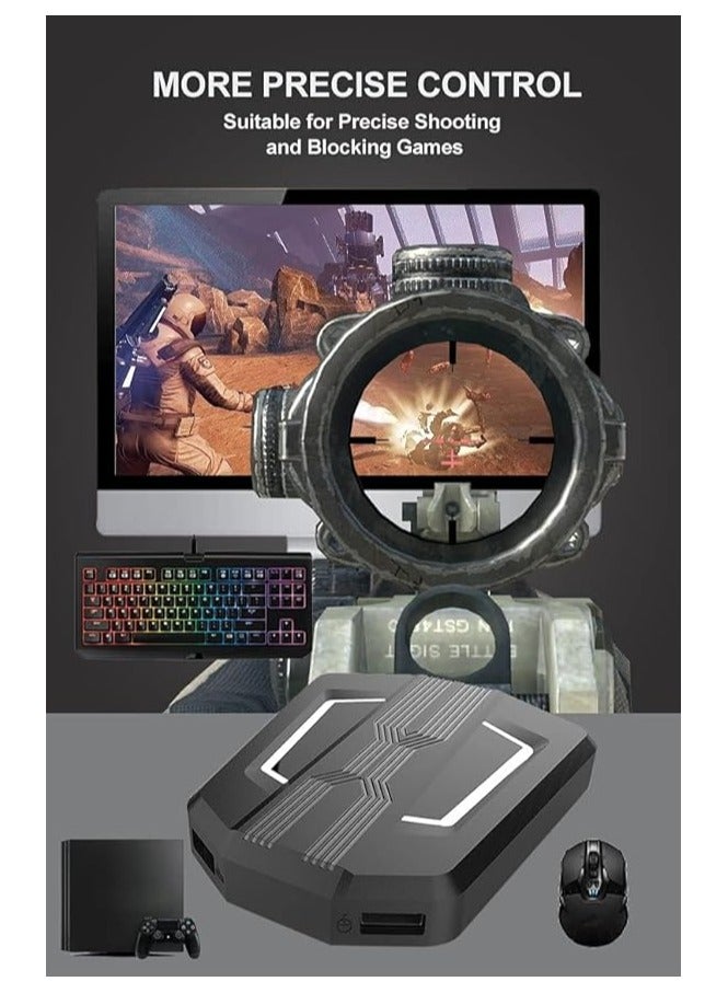 erorex Keyboard/Mouse Adapter Portable Mice Converter for N-Switch PS4 PS3 Xbox One 360 with Four-Color Breathing Light - Image 4