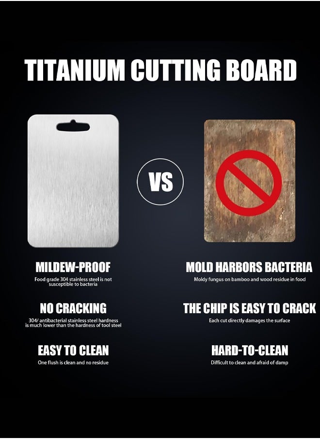 New Titanium Cutting Board - 100% Pure Titanium Cutting Boards For Kitche,1 Pack Double-sided food-grade Titanium Cutting Board For Cutting Meats, Fruits And Vegetables. (30X20cm)