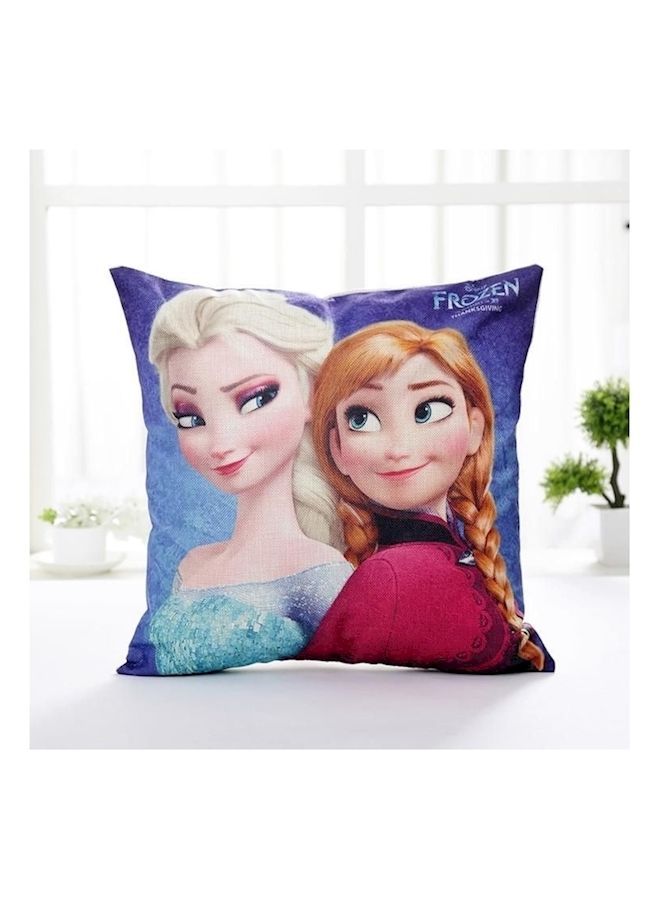 NIBEMINENT Frozen Printing Linen Cotton Cushion Cover Multicolour 45x45centimeter - Image 2