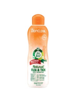 Natural Flea & Tick Maximum Strength Shampoo For Dogs, Pet Safe Treatment Prevent And Kills Up To 99% Of Fleas, Soap Free, Essential Oils Added, 592 Ml