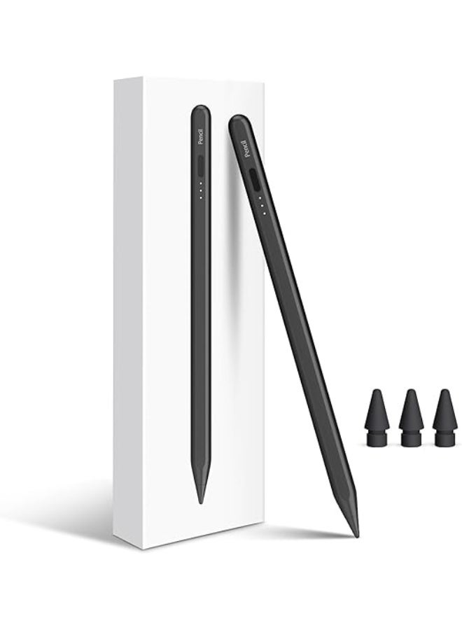 iPad Stylus Pen (Black) – 10-Min Fast Charging Pencil with Palm Rejection & Tilt Sensitivity – Compatible with iPad 6 to 11, iPad Air, Mini, Pro Models - Image 1