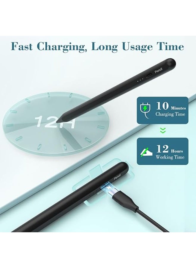 iPad Stylus Pen (Black) – 10-Min Fast Charging Pencil with Palm Rejection & Tilt Sensitivity – Compatible with iPad 6 to 11, iPad Air, Mini, Pro Models - Image 5
