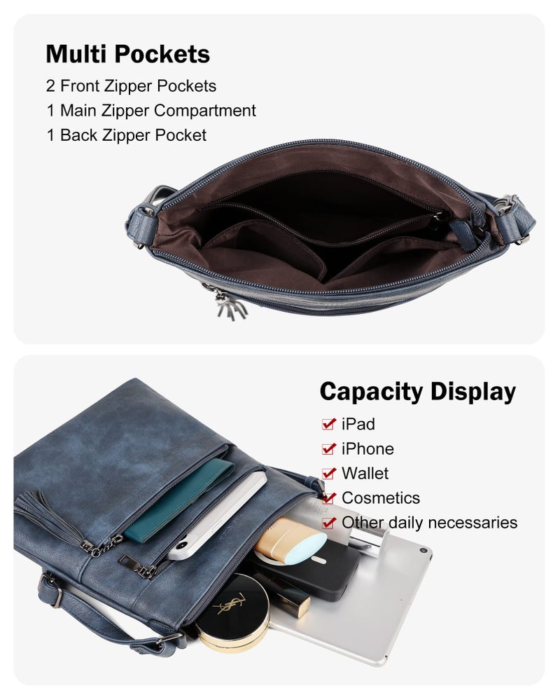 MASINTOR Crossbody Purses for Women, Multi Pocket Casual Crossbody Bag, Adjustable Strap Shoulder Bag with Tassel - Image 3