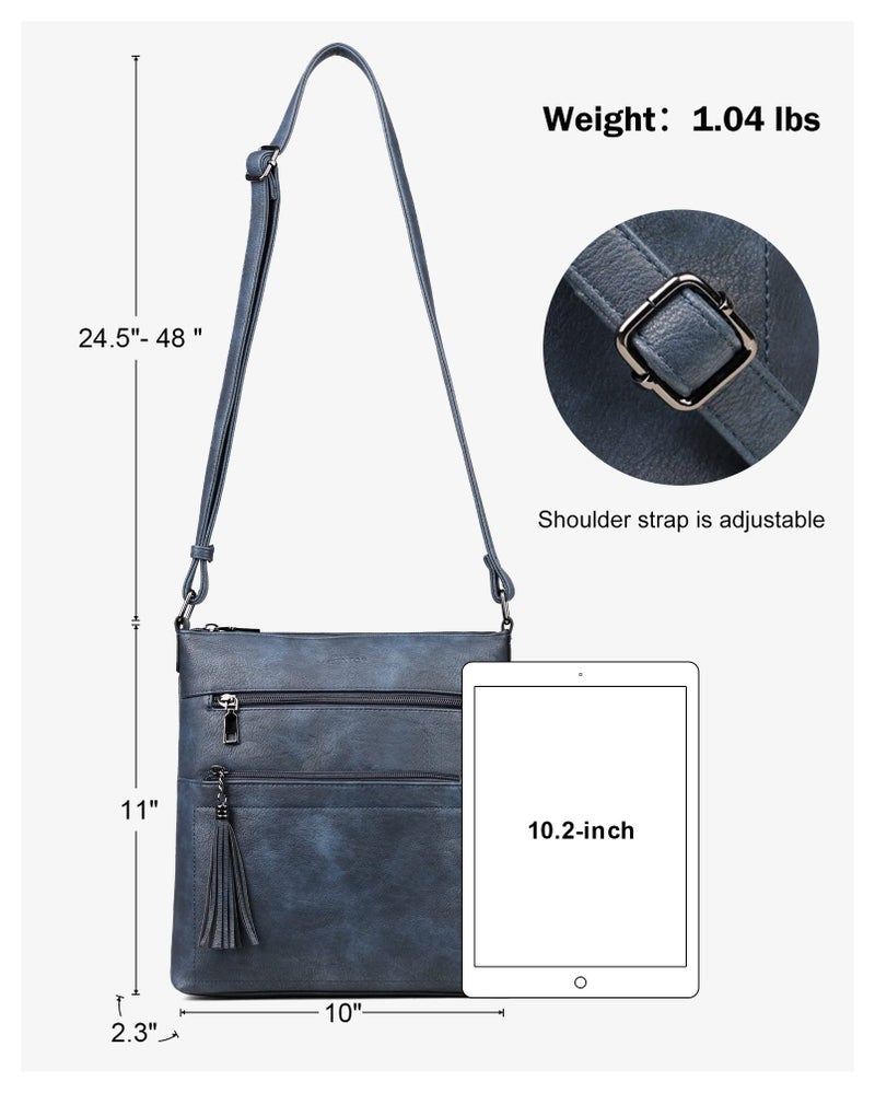 MASINTOR Crossbody Purses for Women, Multi Pocket Casual Crossbody Bag, Adjustable Strap Shoulder Bag with Tassel - Image 4