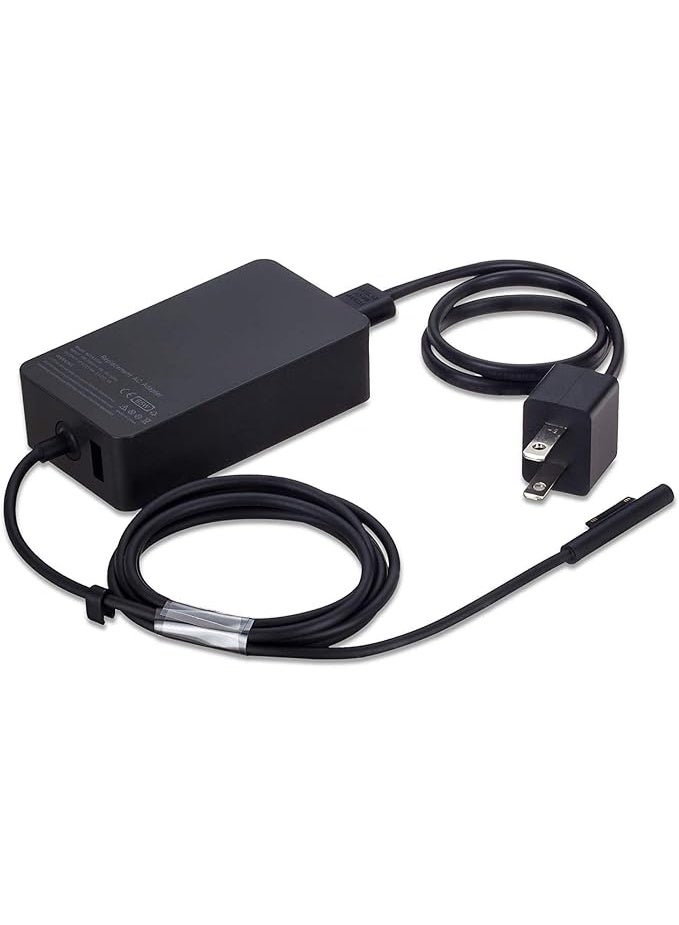 Terabyte 65W 15V 4A Surface Book AC Adapter Charger fit for Microsoft Model 1706 Tablet Power Supply Jack 6Ft Cord with USB - Image 1