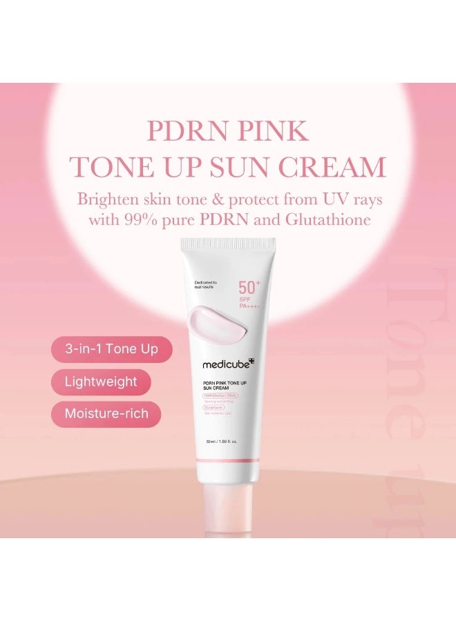 Medicube كريم واقي شمس بلون وردي SPF 50 (50 مل)، واقي شمس معدني مضيء بلمسة وردية طبيعية، كريم حماية من الأشعة فوق البنفسجية وتصحيح اللون كقاعدة مكياج لبشرة متألقة - Image 3