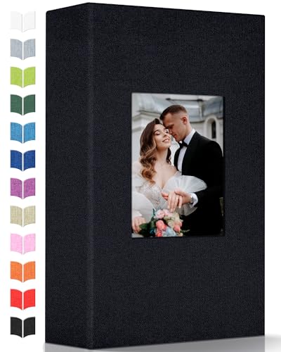 Artfeel Photo Album 4x6 with 300 PocketsSlipin Picture AlbumsLinen Cover Memory Book with Front WindowWhite Page Vertical Photo Book for WeddingFamilyAnniversareBabyVacation - Image 1