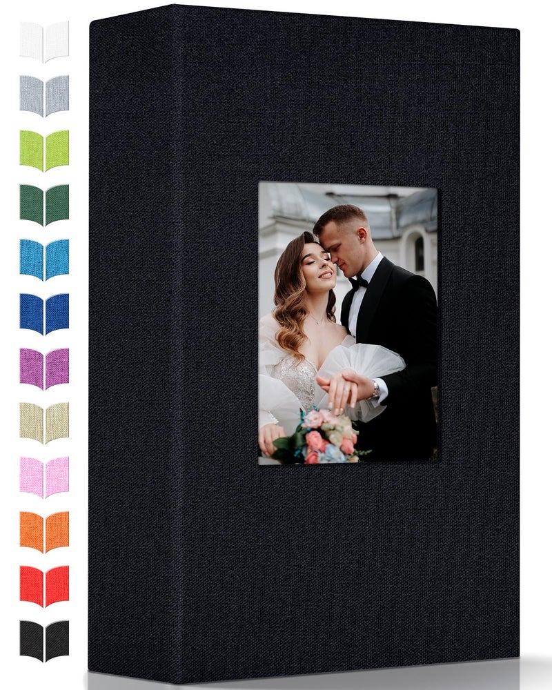 Artfeel Photo Album 4x6 with 300 PocketsSlipin Picture AlbumsLinen Cover Memory Book with Front WindowWhite Page Vertical Photo Book for WeddingFamilyAnniversareBabyVacation - Image 2