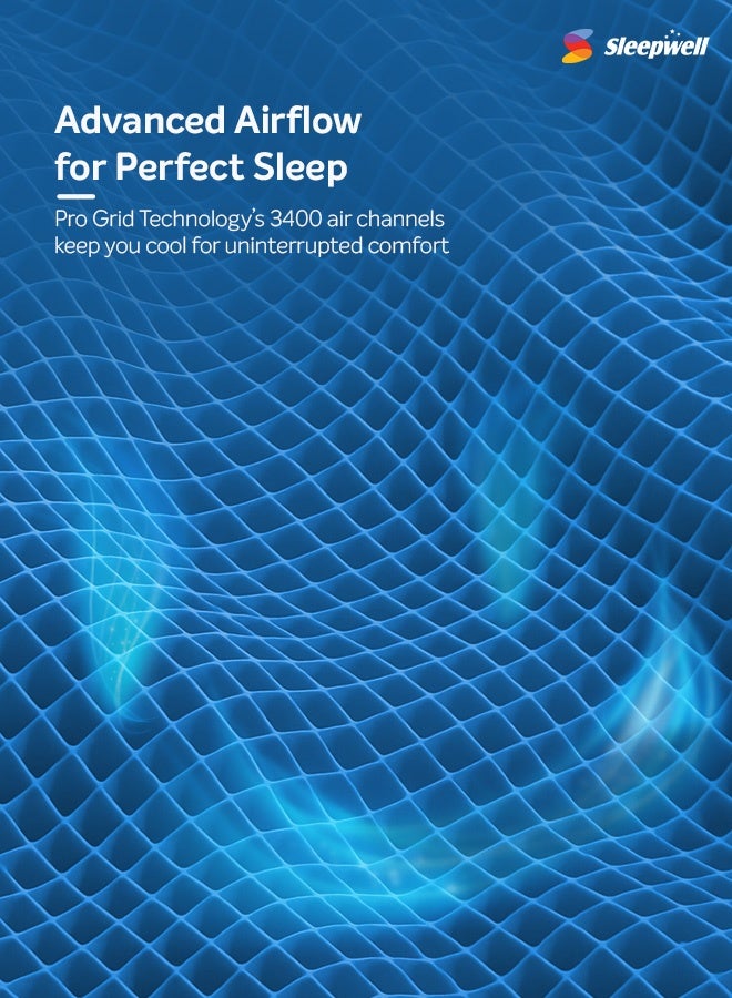 Sleepwell مرتبة سليب ويل برو غريد | تقنية الشبكة | 3400+ قناة هوائية | رغوة كويلتيك مزدوجة الطبقات | تقنية جدار الرغوة | دعم الظهر | تقنية مضادة للعث | سوبر كينغ (200L X 200W X 25H سم) | تجربة لمدة 10 ليال - Image 5