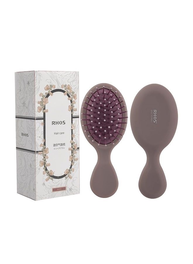 Mini Travel Hair Brush for Women/Men/Kids - Pocket Detangler Brush for Wet and Dry Hair - Travel Size Paddle Brush for Detangling- For All Hair Types (1 Pack-Purple)