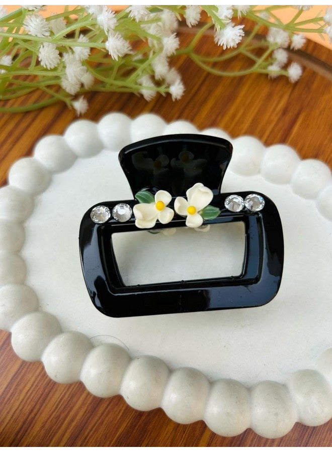 Radhya Accessories إكسسوارات راديا 2 قطعة مشابك شعر زهور بتشطيب لامع مشابك زهور عصرية أنيقة للنساء والفتيات - Image 4