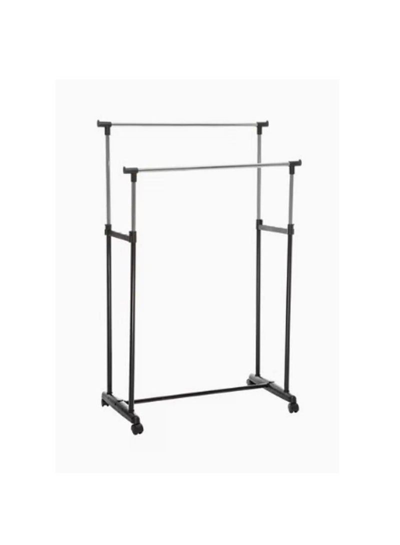 Foldable Garment Rack With Wheels Grey/Silver 84.5x43x160centimeter