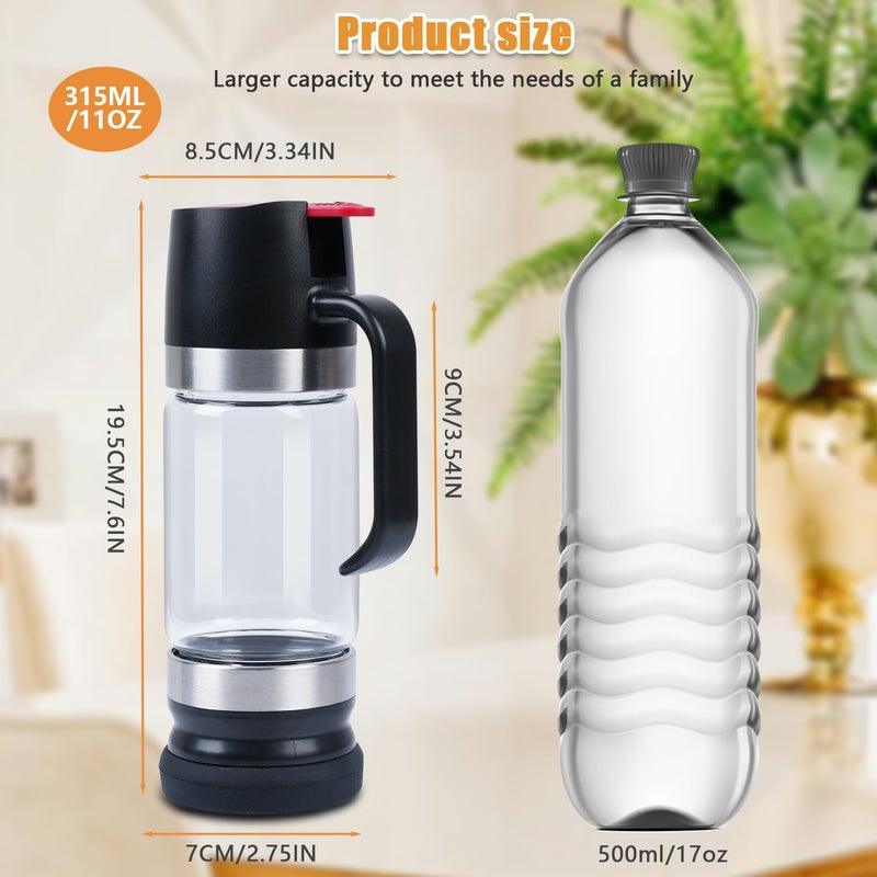 Ecopandy Honey Dispenser No Drip with Stand, 12 OZ Glass Honey Jar, Syrup Dispenser, Easy One Hand Use Honey Pot for Coffee or Tea, Mess Free Honey Dispenser for Syrup, Honey Container (2PCS Black) - Image 4