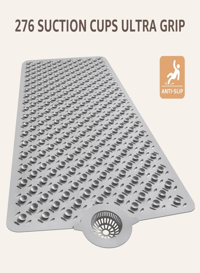 OTHWAY Non-Slip Bath Mat for Bathtub: 40 X 100 CM Long Bathtub Mat with Hair Catcher│Shower Mats with Large Drain Holes - Image 5