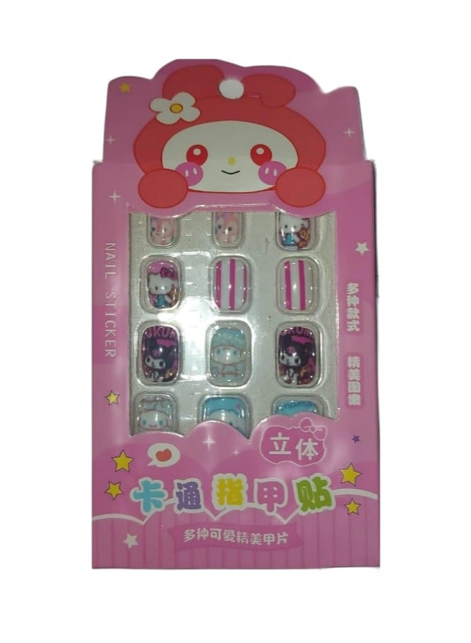 12 قطعة أظافر صناعية لطيفة