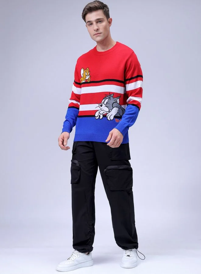 شركة المرآب الهندية Men Anime Character Crew Neck Sweater