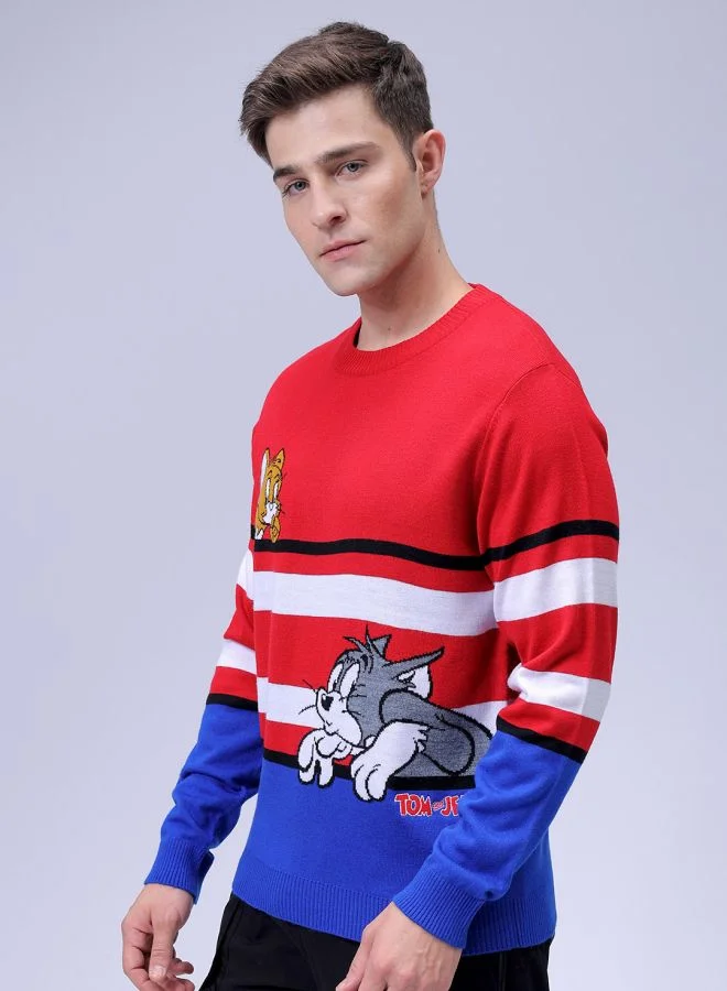 شركة المرآب الهندية Men Anime Character Crew Neck Sweater