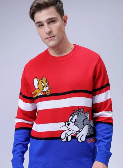 شركة المرآب الهندية Men Anime Character Crew Neck Sweater