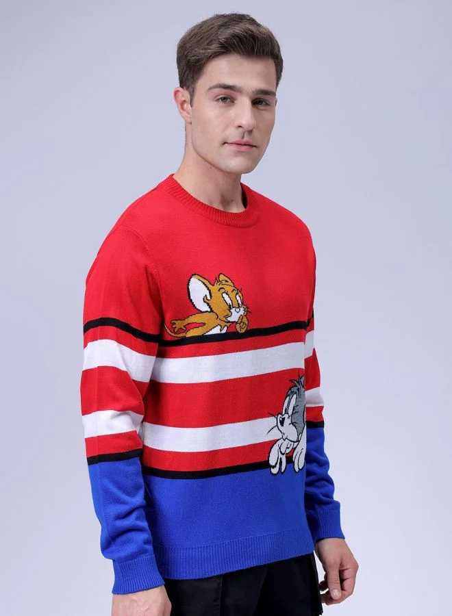 شركة المرآب الهندية Men Anime Character Crew Neck Sweater