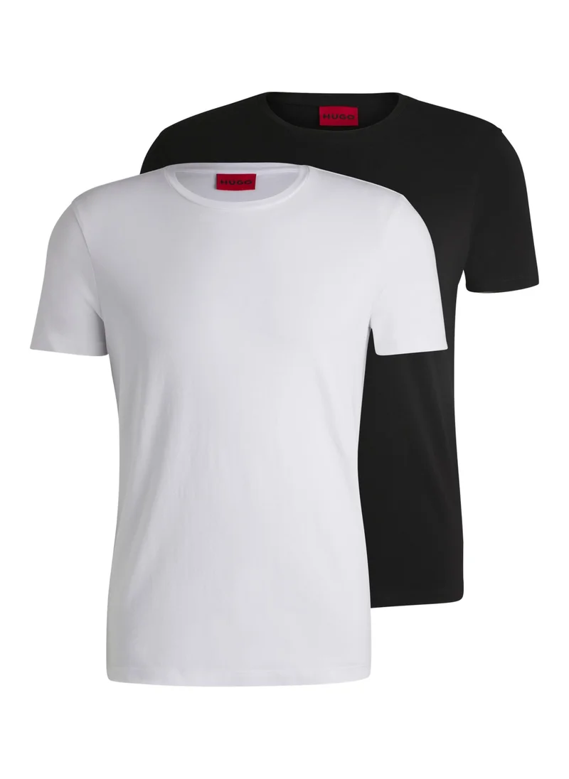 HUGO Two-pack of slim-fit T-shirts in stretch cotton