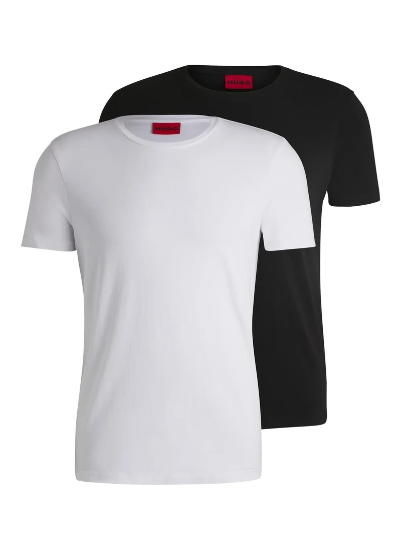 HUGO Two-pack of slim-fit T-shirts in stretch cotton