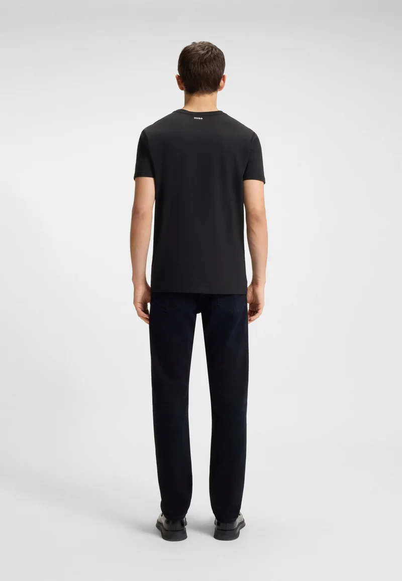 هوجو تيشيرتات قطنية ضيقة بقطعتين