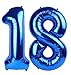 IWERP Navy Blue Number 18 Balloon 40 inch 18 Number Balloons 18th Navy Blue Birthday Decorations 18 Year Old Girls Boys Blue Party Supplies - Image 2