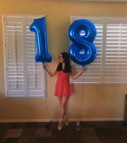 IWERP Navy Blue Number 18 Balloon 40 inch 18 Number Balloons 18th Navy Blue Birthday Decorations 18 Year Old Girls Boys Blue Party Supplies - Image 5